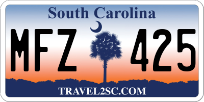SC license plate MFZ425