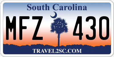 SC license plate MFZ430