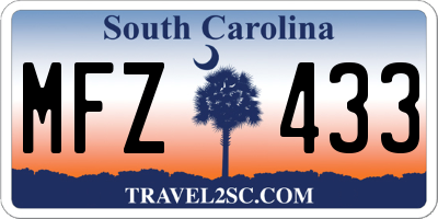 SC license plate MFZ433