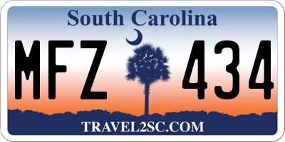 SC license plate MFZ434