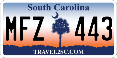 SC license plate MFZ443