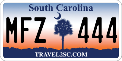 SC license plate MFZ444