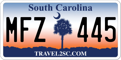 SC license plate MFZ445