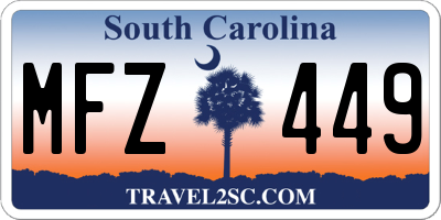 SC license plate MFZ449