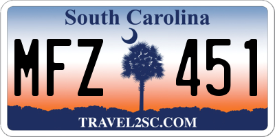 SC license plate MFZ451