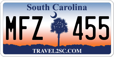 SC license plate MFZ455