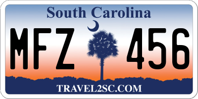 SC license plate MFZ456