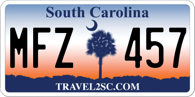 SC license plate MFZ457