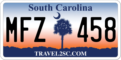 SC license plate MFZ458