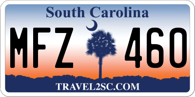 SC license plate MFZ460