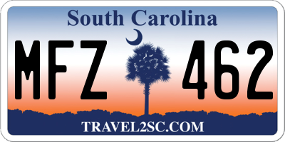 SC license plate MFZ462