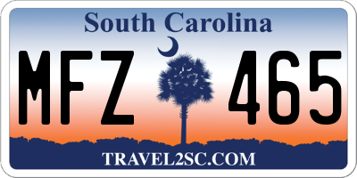 SC license plate MFZ465