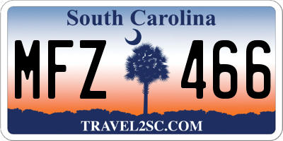 SC license plate MFZ466