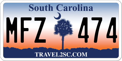 SC license plate MFZ474