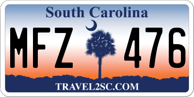 SC license plate MFZ476
