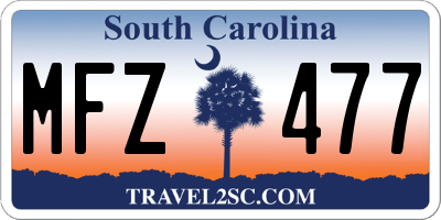 SC license plate MFZ477