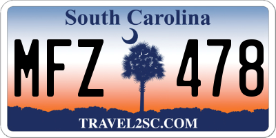 SC license plate MFZ478
