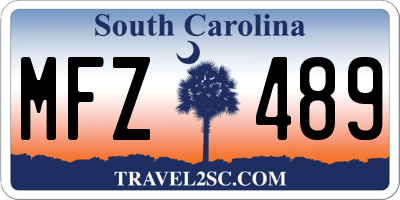 SC license plate MFZ489