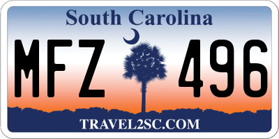 SC license plate MFZ496