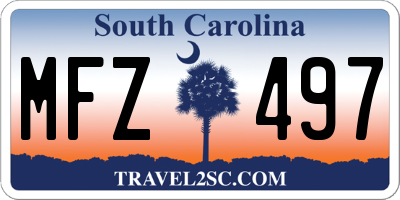 SC license plate MFZ497