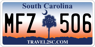 SC license plate MFZ506