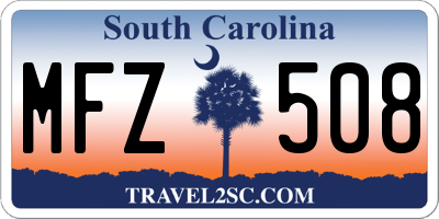 SC license plate MFZ508