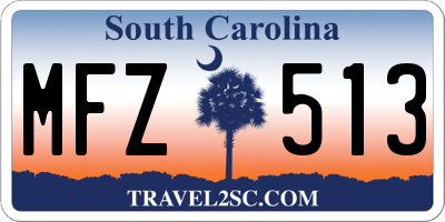 SC license plate MFZ513