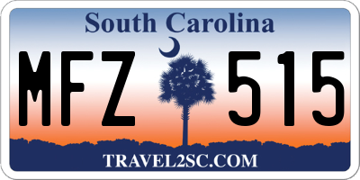 SC license plate MFZ515