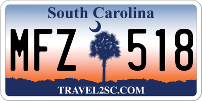 SC license plate MFZ518