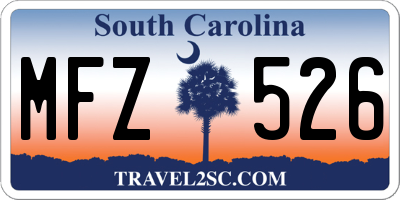 SC license plate MFZ526