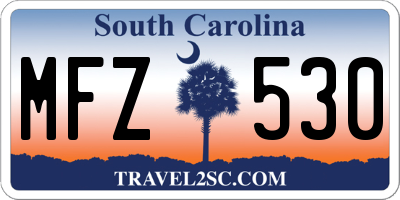 SC license plate MFZ530