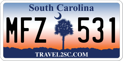 SC license plate MFZ531