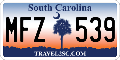 SC license plate MFZ539