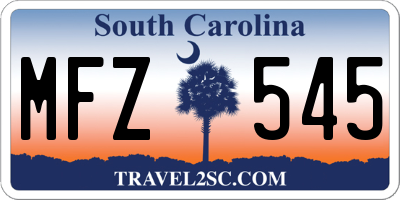 SC license plate MFZ545