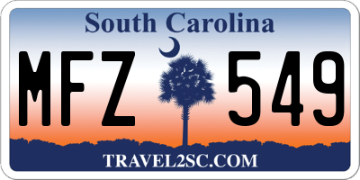 SC license plate MFZ549