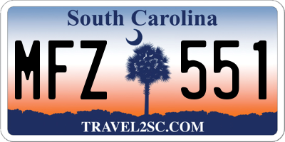SC license plate MFZ551