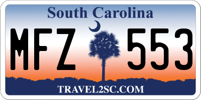 SC license plate MFZ553
