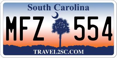 SC license plate MFZ554