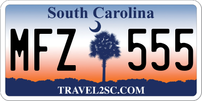 SC license plate MFZ555
