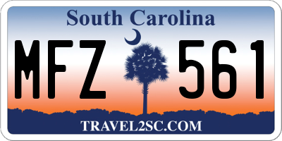 SC license plate MFZ561