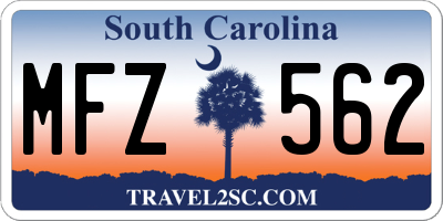 SC license plate MFZ562