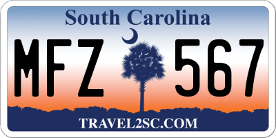SC license plate MFZ567