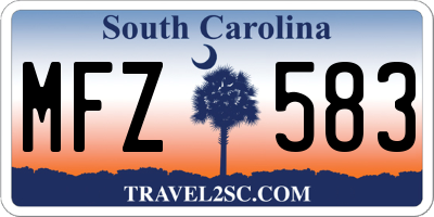 SC license plate MFZ583