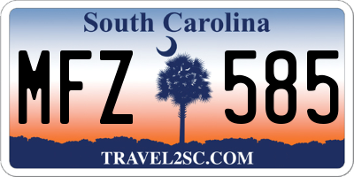 SC license plate MFZ585