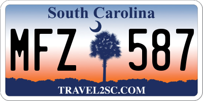 SC license plate MFZ587