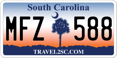 SC license plate MFZ588