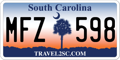 SC license plate MFZ598