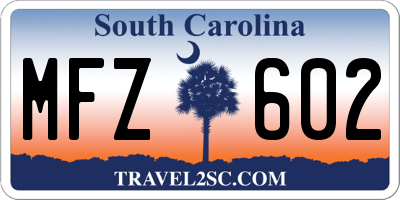 SC license plate MFZ602