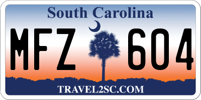 SC license plate MFZ604