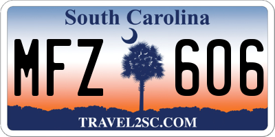SC license plate MFZ606